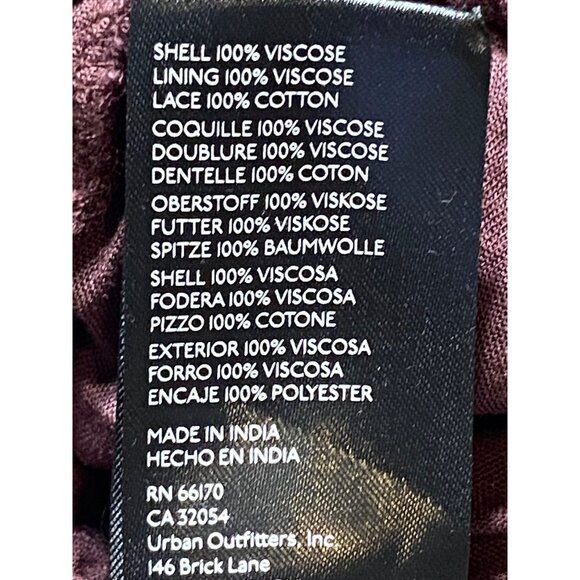 Urban Outfitters Brown Romper S V-Neck Button-Front Lace Sleeve Tie Waist 100% V - Picture 4 of 12